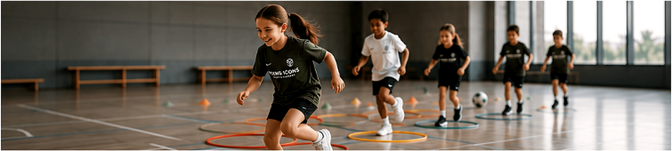 Children taking part in a Young Icons multi-sports activity session